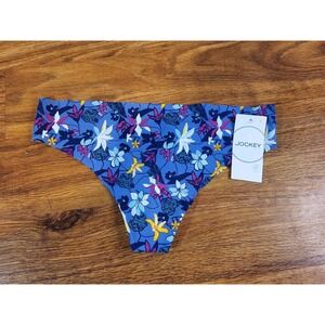NWT Jockey Blue Floral Small Seamless Thong